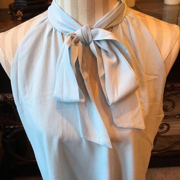 14 Blue Tie Blouse Top - Picture 5 of 14